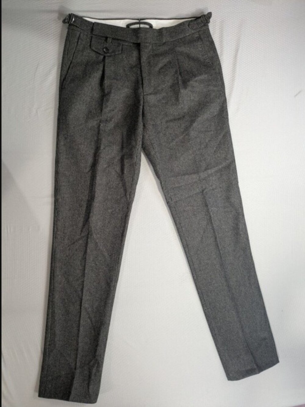 Suitsupply Brentwood Pants 30x31 Check Plaid Dress Preppy Pleated Wool Brown
